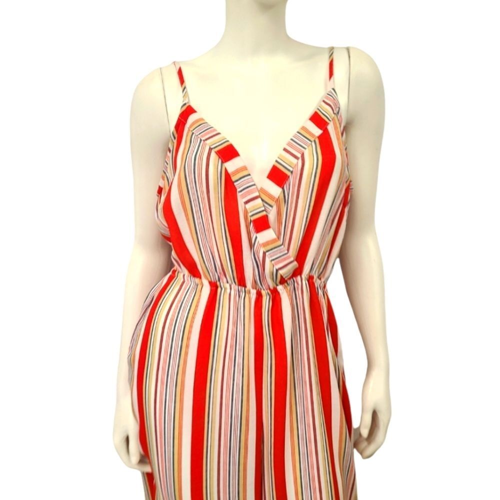 Flying Tomato Red Striped Romper Womens size Large - Picture 4 of 8